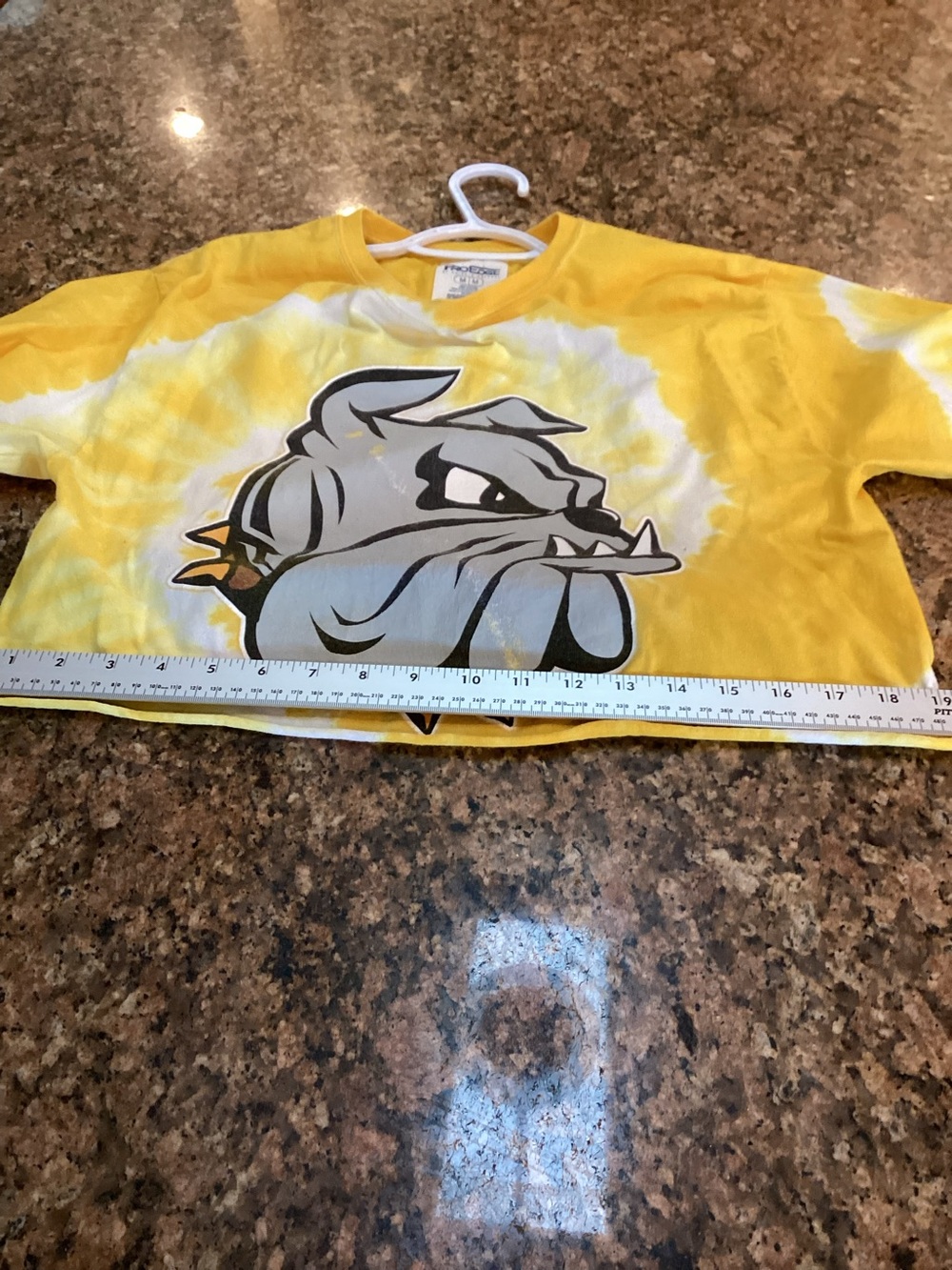 Bulldog, Tye Dye, Cropped,T-shirt,Size Medium